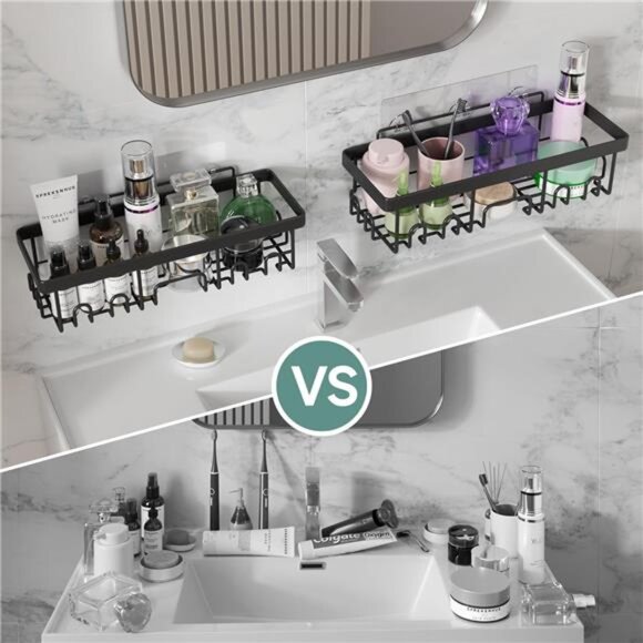 Adhesive Shower Caddy 6 Pack, Large Capacity Bathroom Organizers - Picture 6 of 7